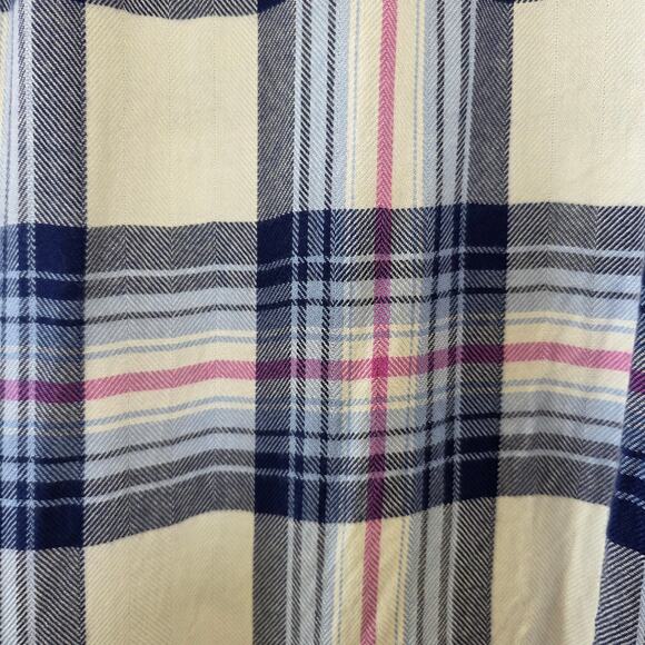 Rails Hunter Plaid Button Down Shirt White Blue Pink Women Size M Long Sleeve - Picture 8 of 12